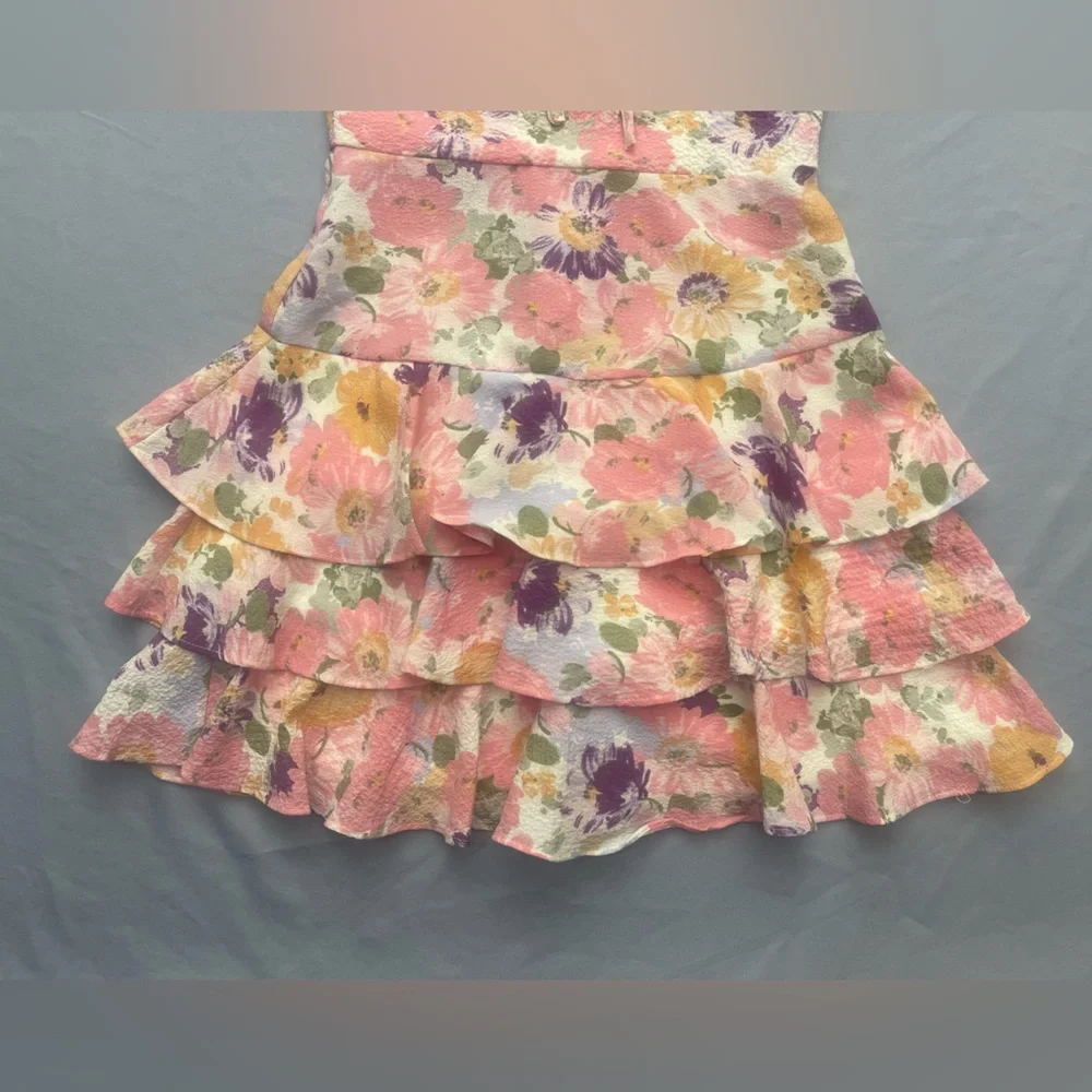 Tween Diva Floral Tiered Ruffle Dress